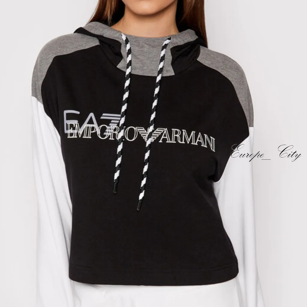 EMPORIO ARMANI  |Plain Cotton Logo Hoodies & Sweatshirts