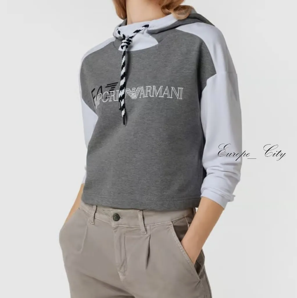 EMPORIO ARMANI  |Plain Cotton Logo Hoodies & Sweatshirts