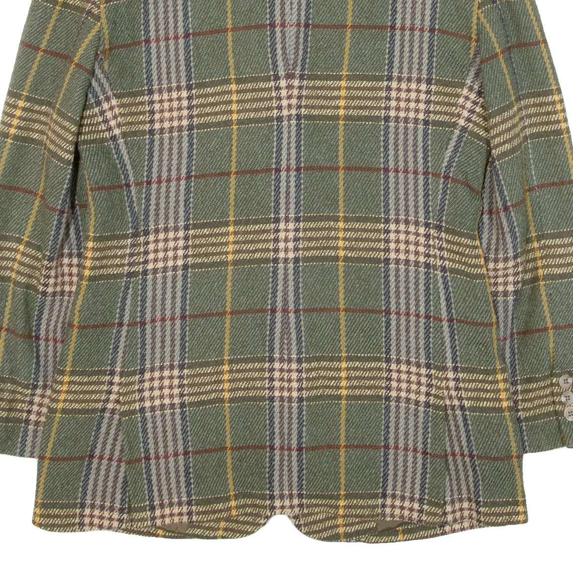 EMPORIO ARMANI Womens Blazer Jacket Green Knit Wool Check M