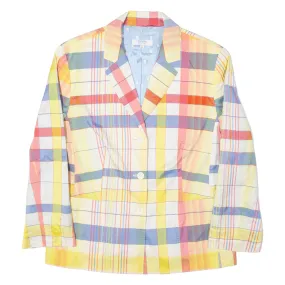 ESCADA SPORT Womens Blazer Jacket Yellow Silk Plaid M