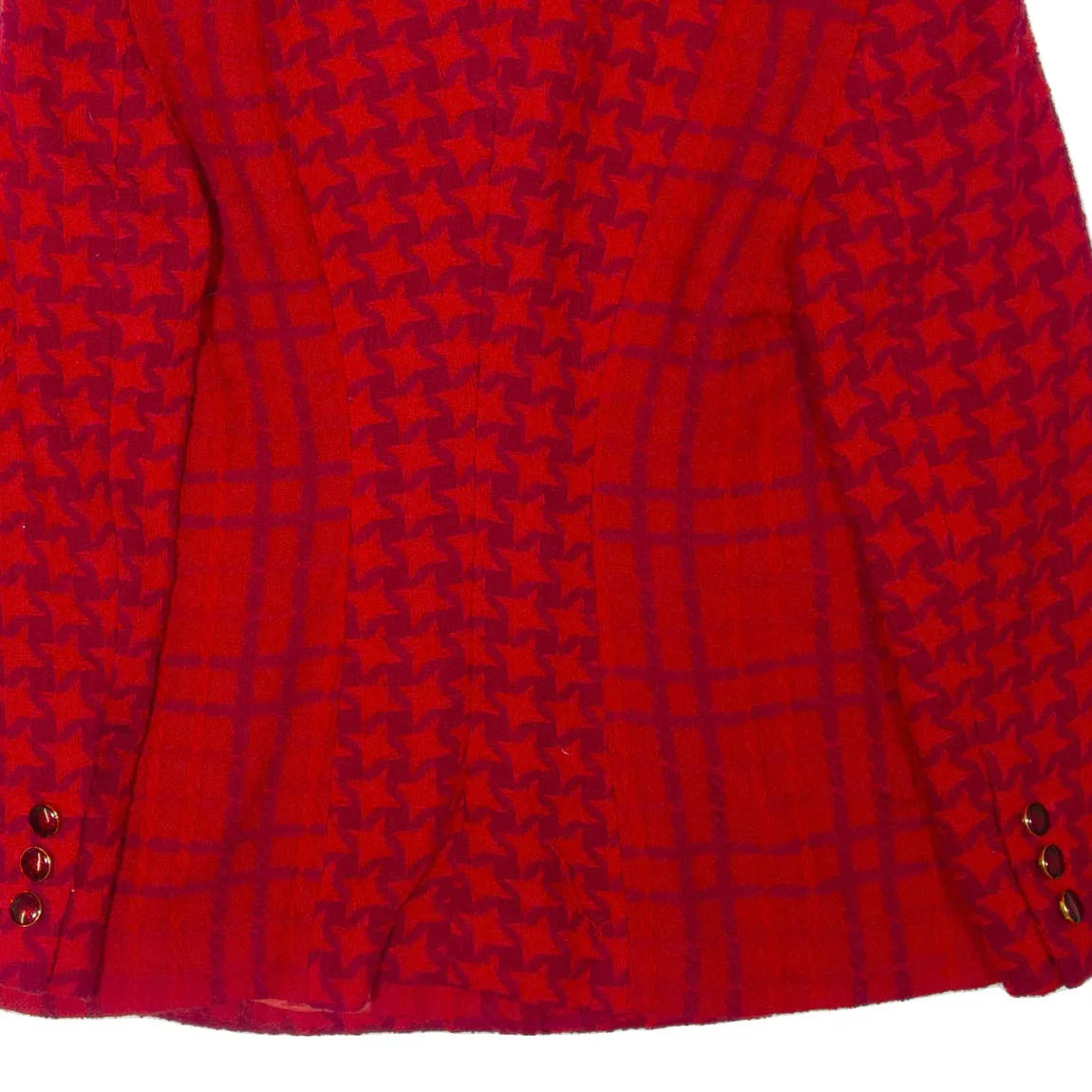 ESCADA Star Pattern Womens Blazer Jacket Red Wool Check M