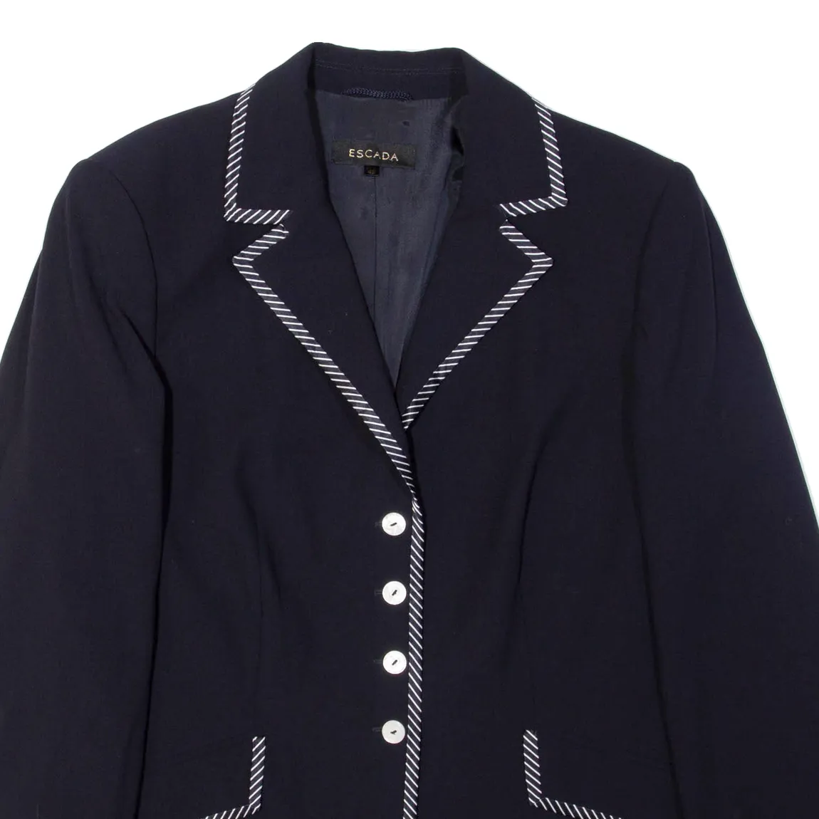 ESCADA Womens Blazer Jacket Blue Wool M