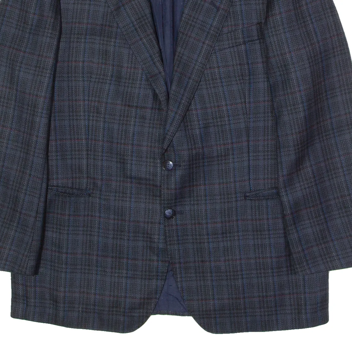 FALBE Mens Blazer Jacket Blue 90s Plaid L