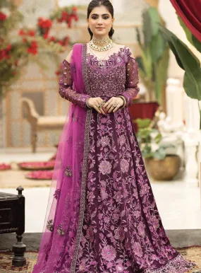 Falesia Laroza By Imrozia Embroidered Organza Unstitched 3 Piece Suit - IM23FL L-261 LUCIDA PURPLE