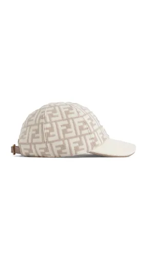 FF Wool Jacquard Cap - Ivory/Beige