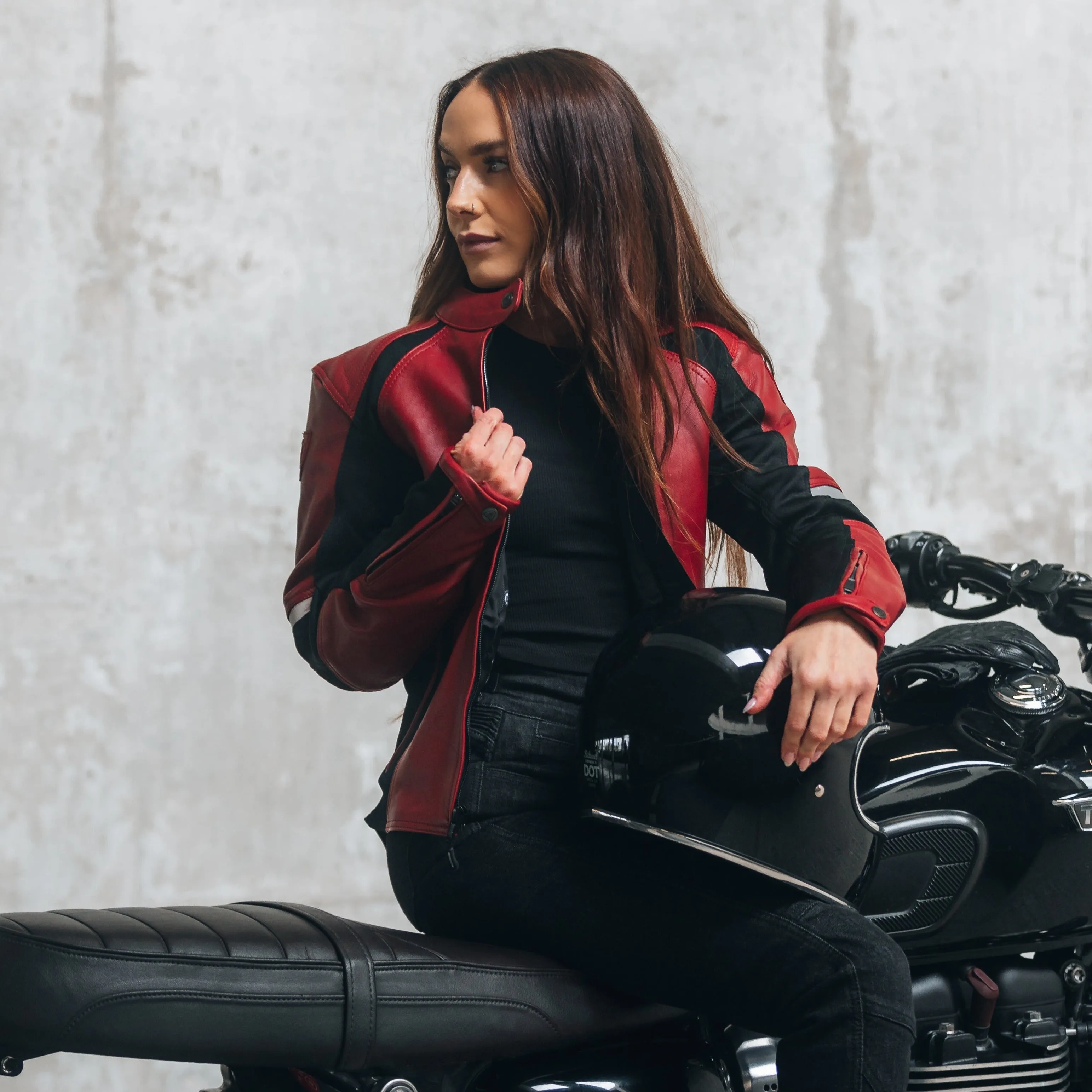 Fiona Red Leather Jacket