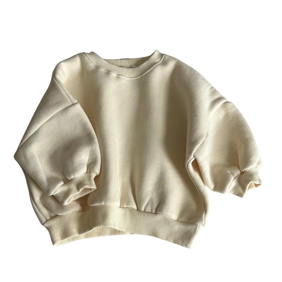 Fleeced Cotton Sweatshirt - Ivory