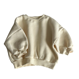 Fleeced Cotton Sweatshirt - Ivory