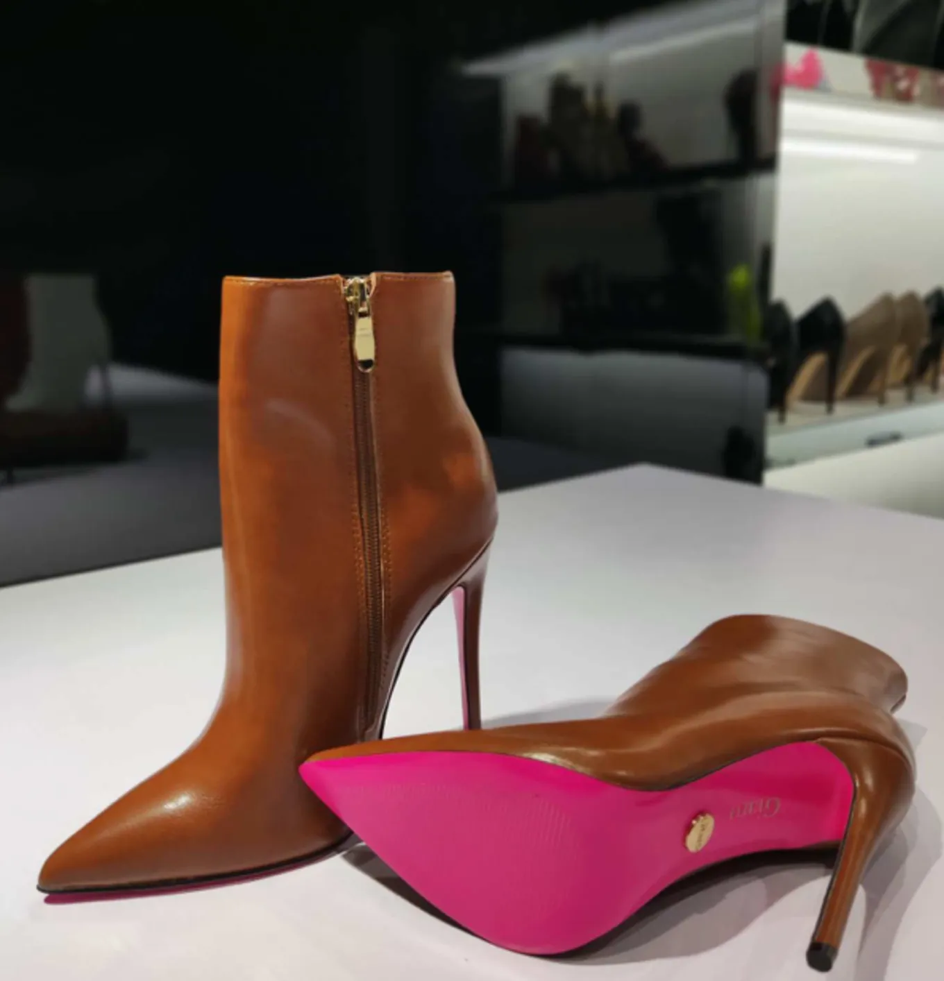 Giaro TALIA BROWN MATTE ANKLE BOOTS