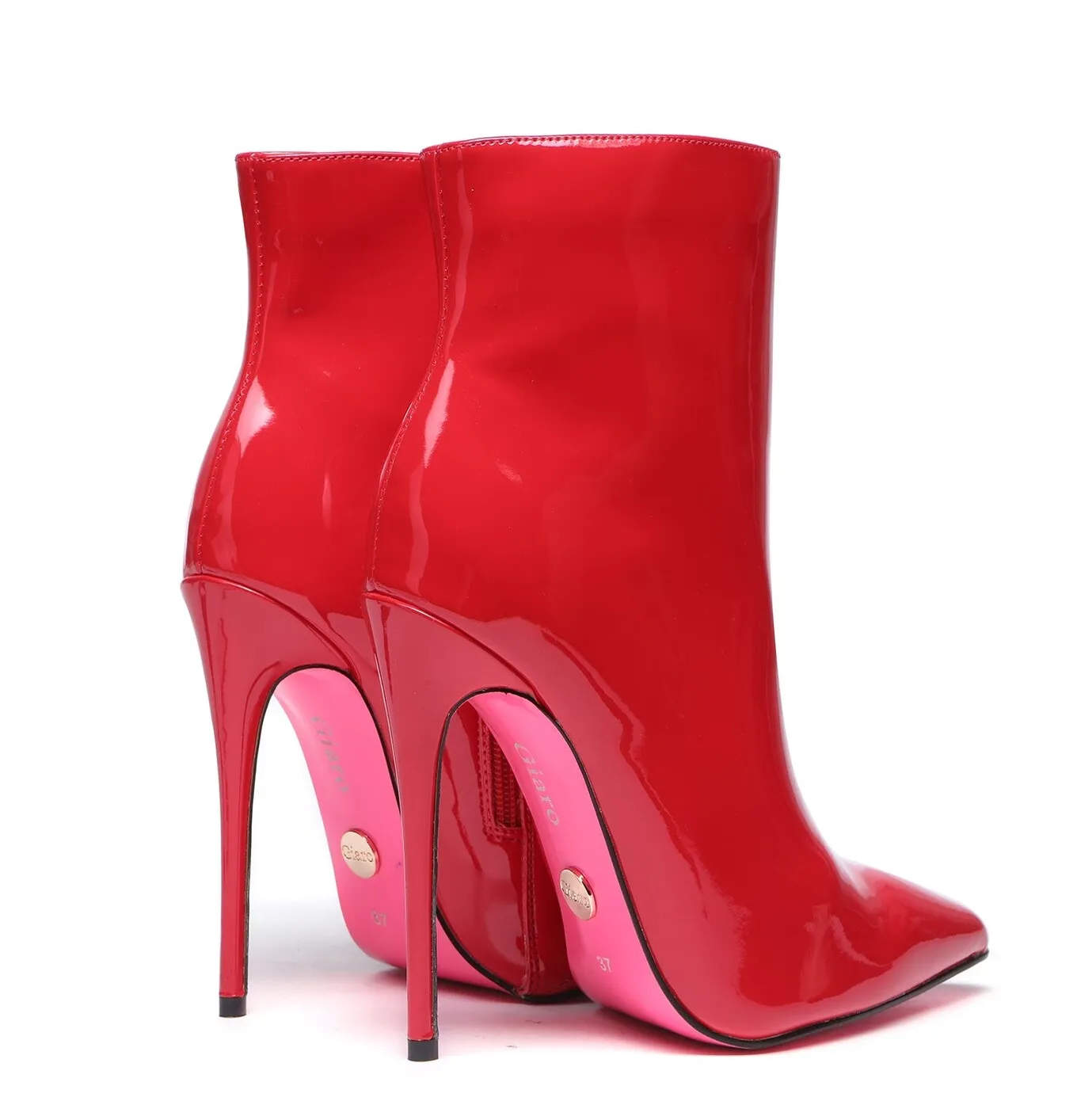 Giaro TALIA RED SHINY ANKLE BOOTS 