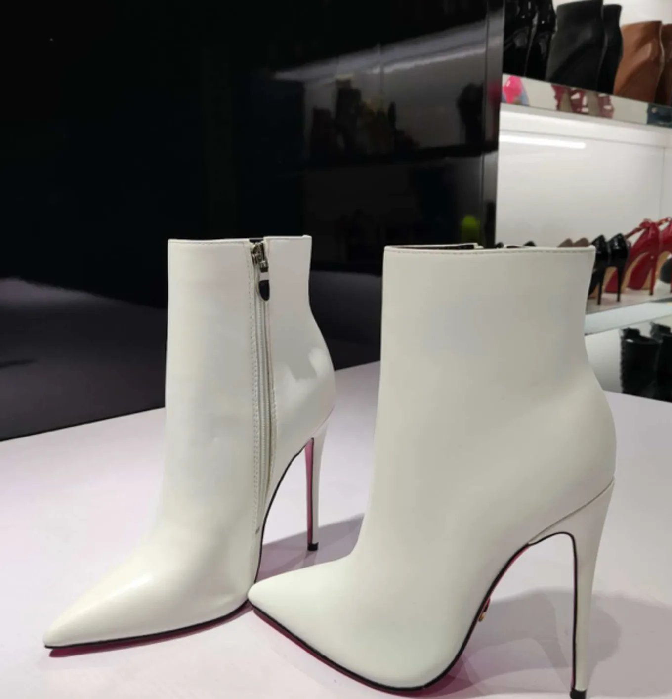 Giaro TALIA WHITE MATTE ANKLE BOOTS