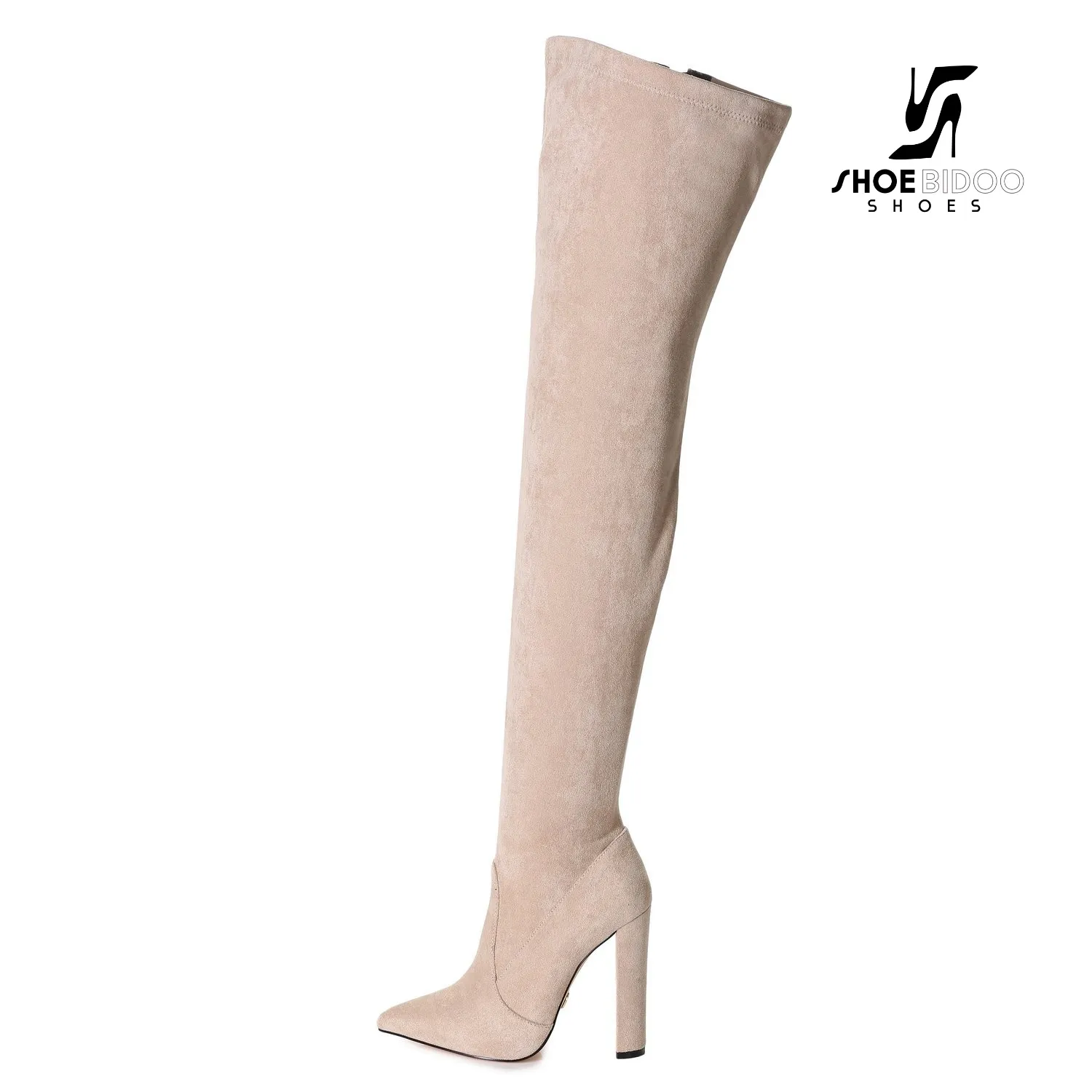 Giaro thigh boots TRINKET in beige suede with 12cm heels