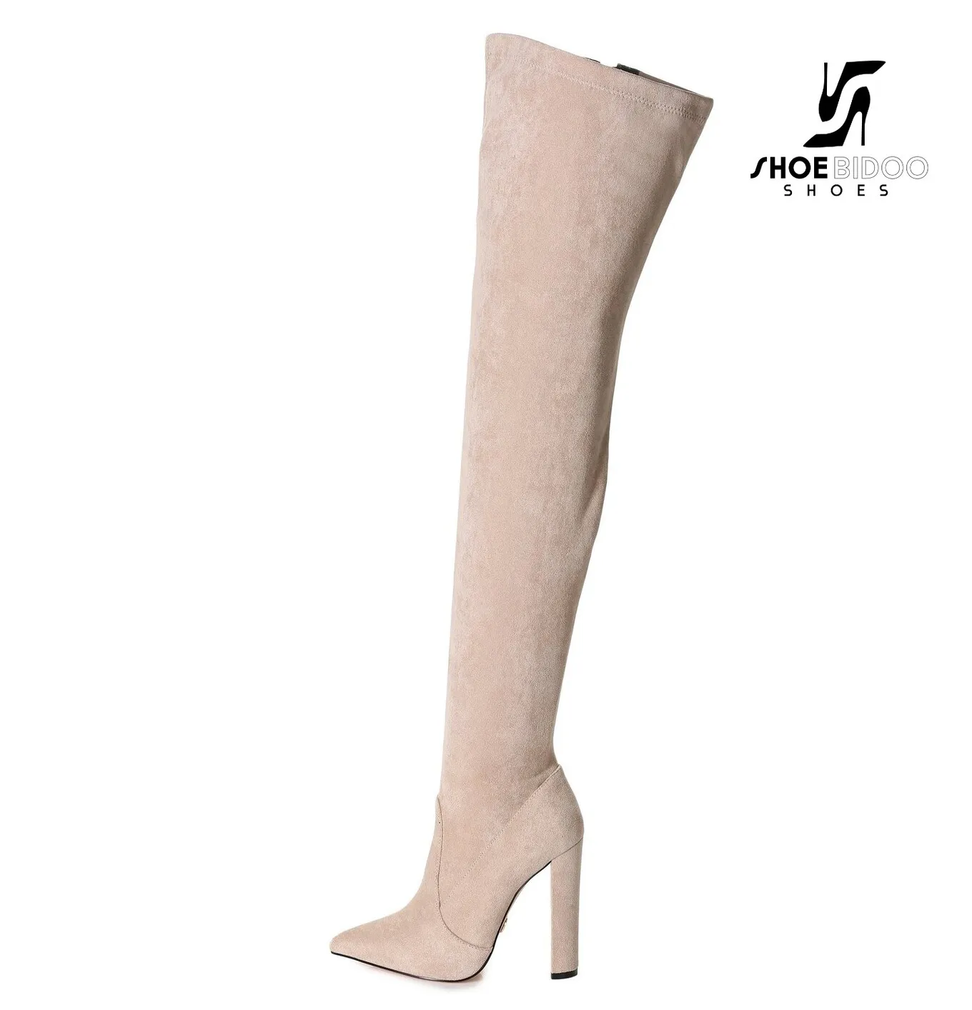 Giaro thigh boots TRINKET in beige suede with 12cm heels