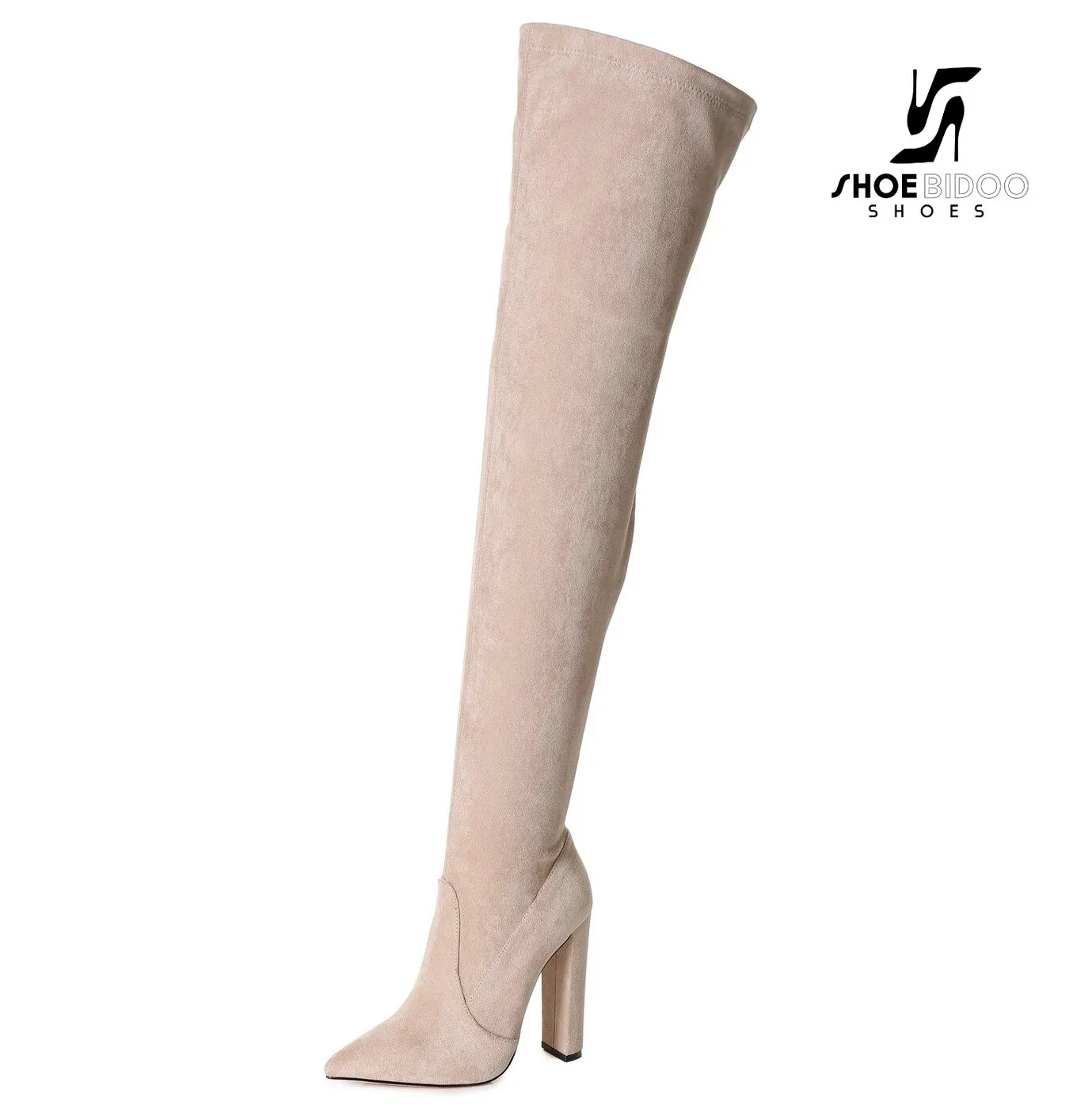 Giaro thigh boots TRINKET in beige suede with 12cm heels