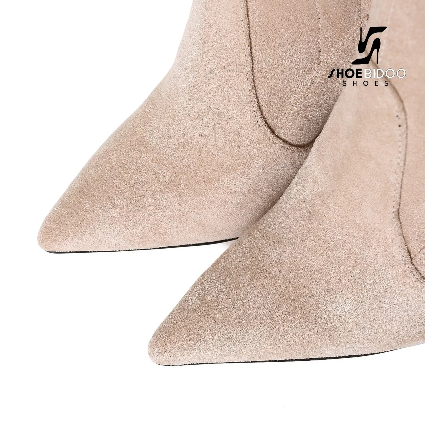 Giaro thigh boots TRINKET in beige suede with 12cm heels