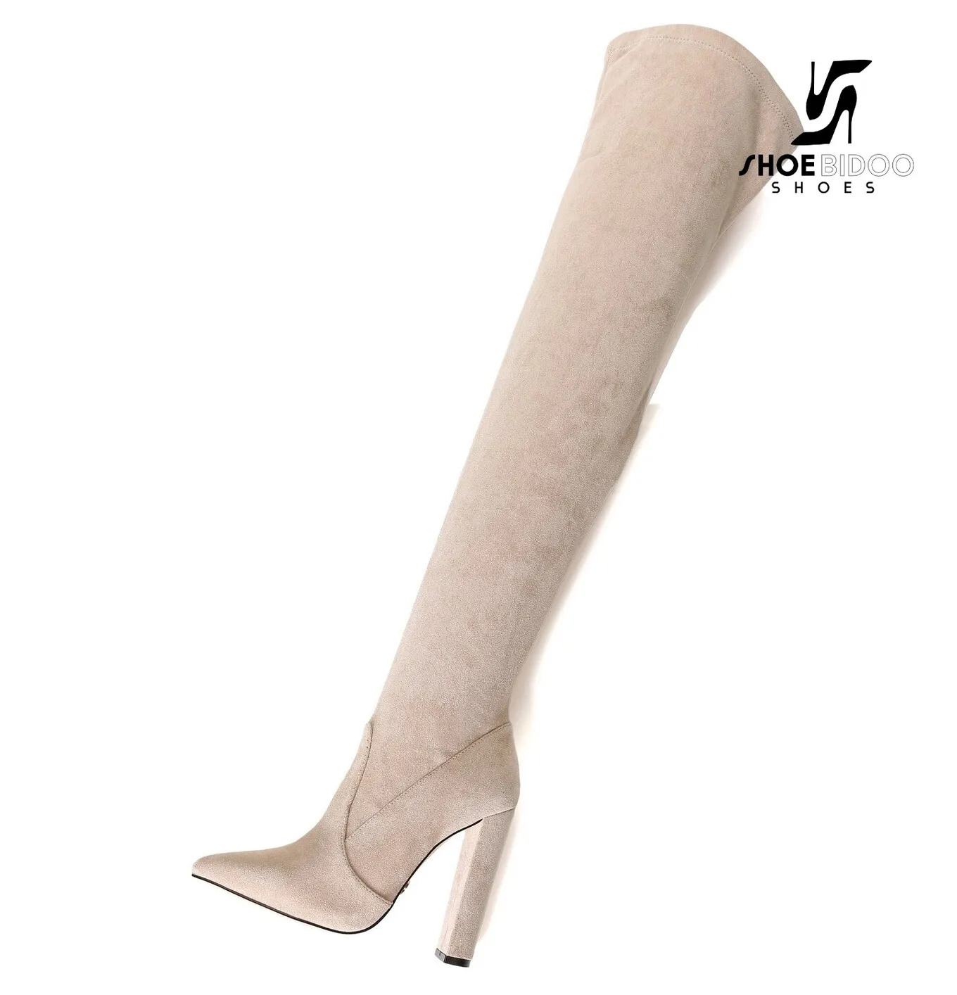 Giaro thigh boots TRINKET in beige suede with 12cm heels