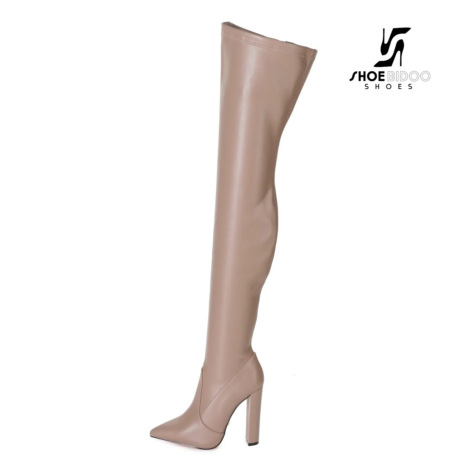 Giaro thigh boots TRINKET in taupe mat with 12cm heels