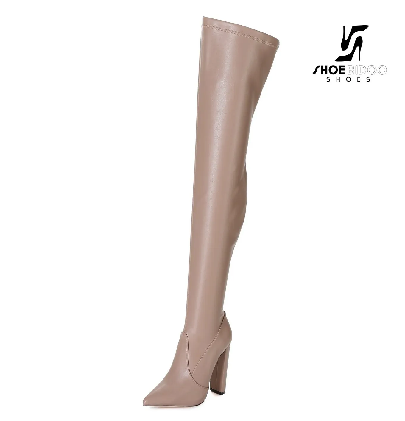 Giaro thigh boots TRINKET in taupe mat with 12cm heels