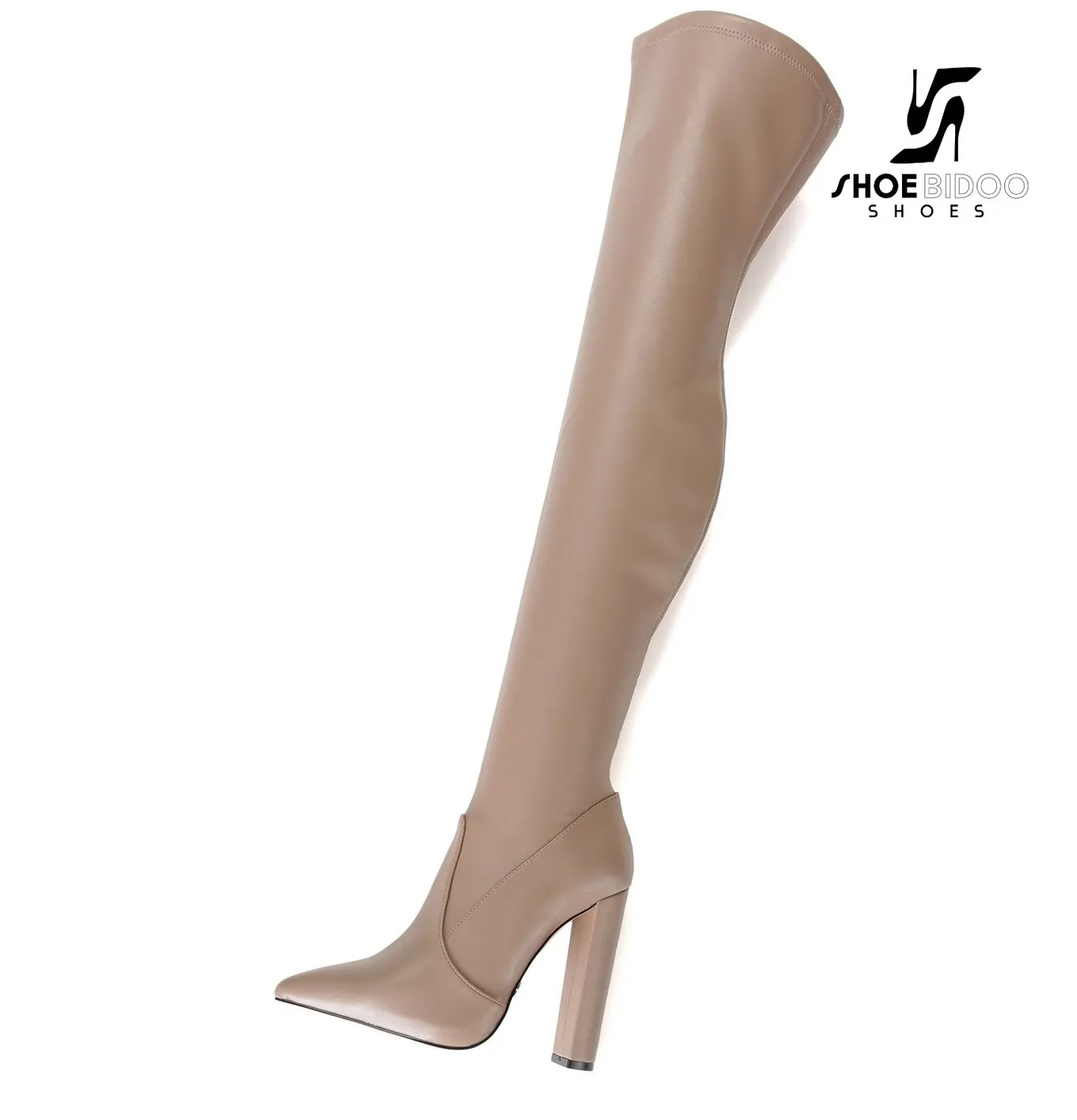 Giaro thigh boots TRINKET in taupe mat with 12cm heels