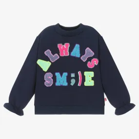 Girls Navy Blue Cotton Sweatshirt