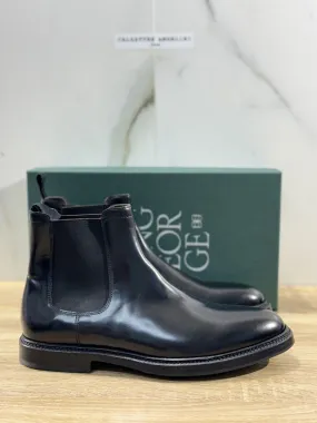 Green George Scarpa Uomo Chelsea Boot Pelle Nero Fondo Vibram 42