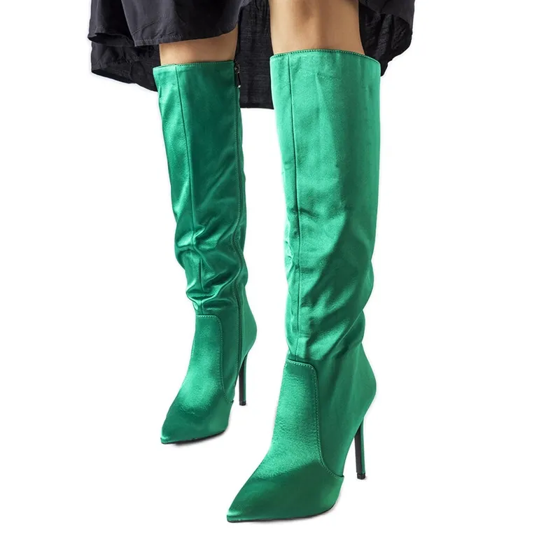 Green high heel boots from Marlengo