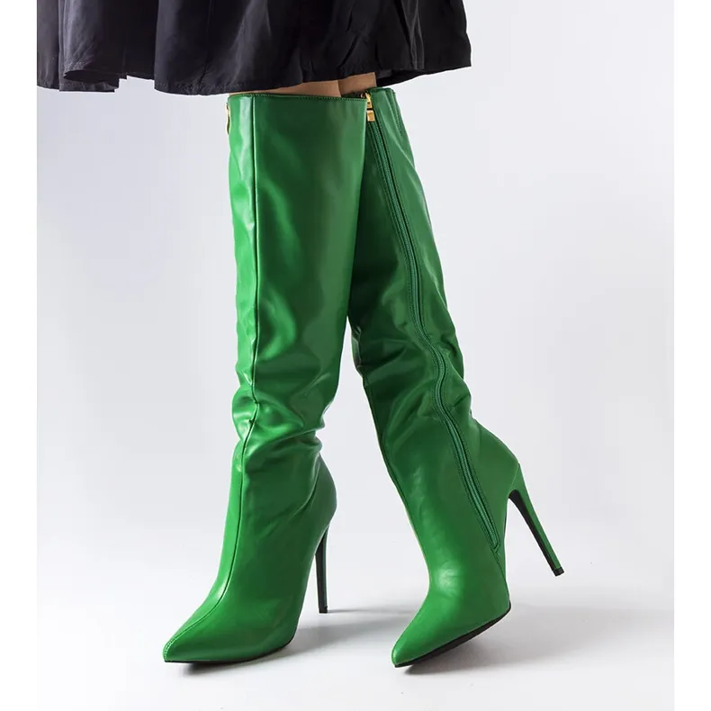 Green high heel boots from Masanti