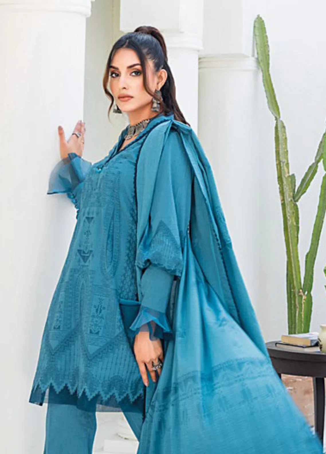 Gul Ahmed Chambray Jacquard Unstitched 3 Piece Suit - GA24EL MJ-42006