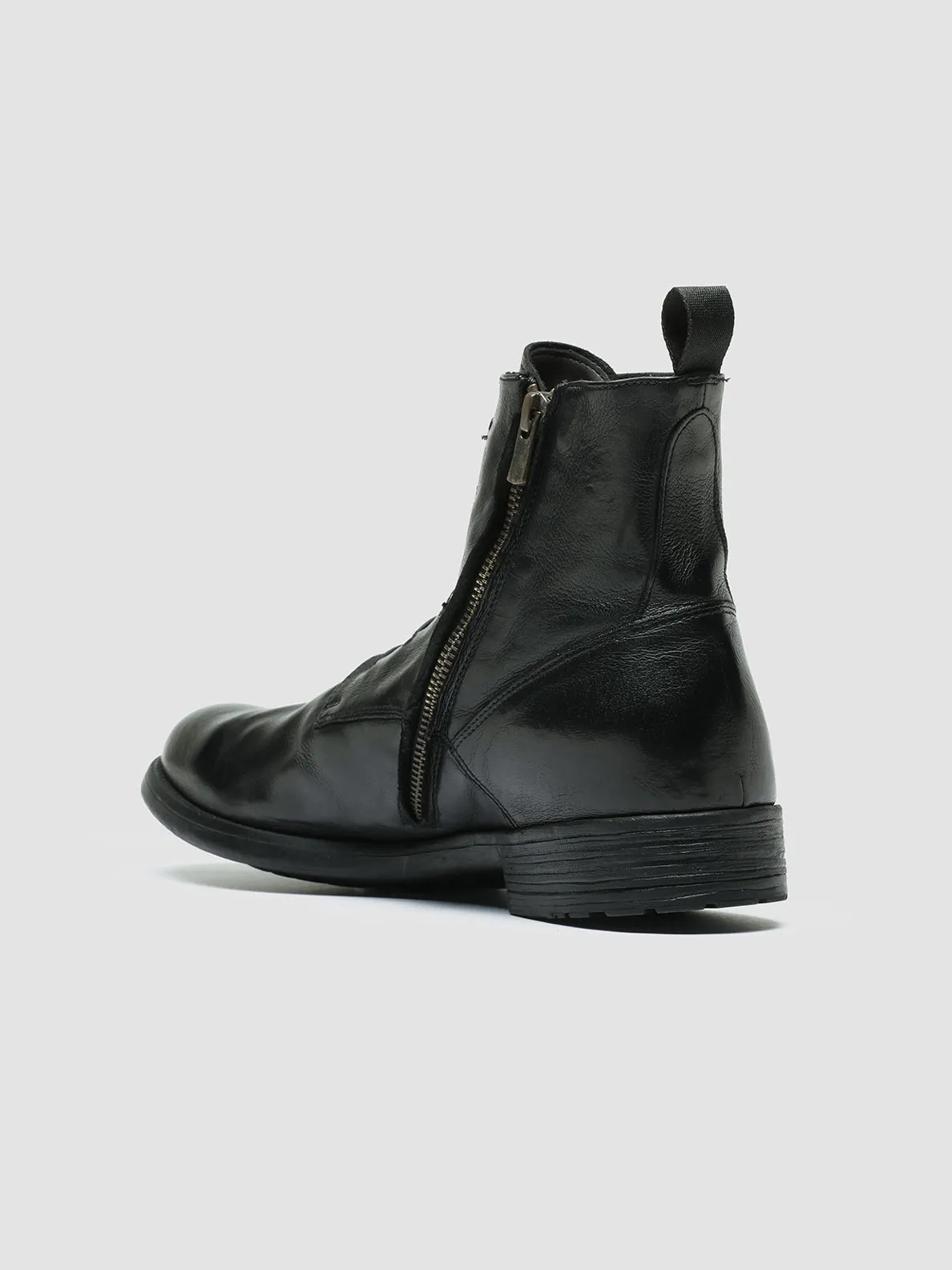 HIVE 051 - Black Leather Zip Boots