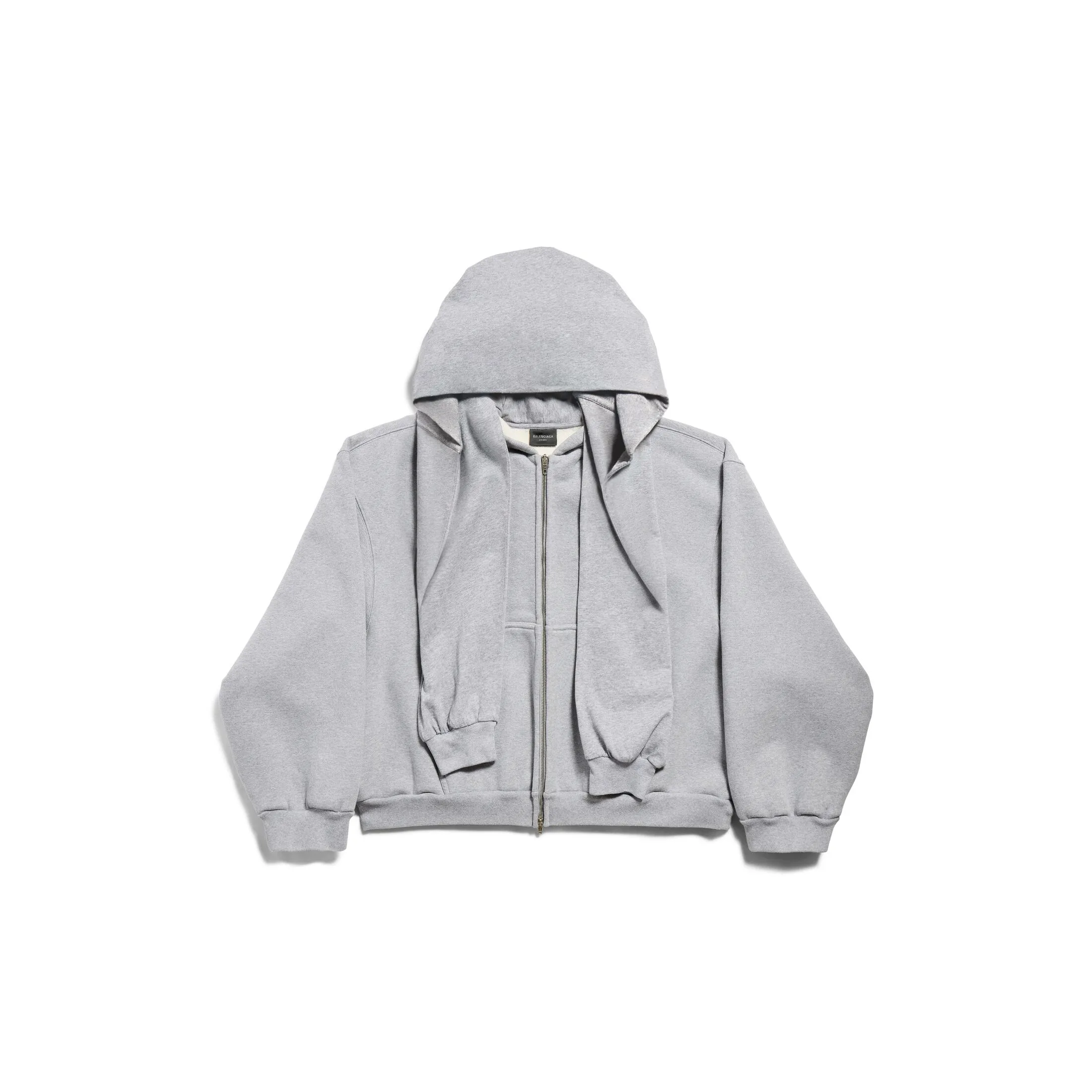 INCOGNITO BOXY ZIP-UP HOODIE LARGE FIT IN GREY