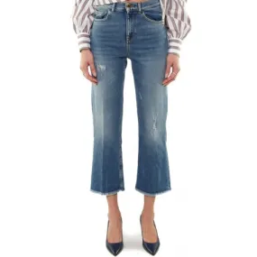 JEANS MOM FIT IN DENIM USED, BLU