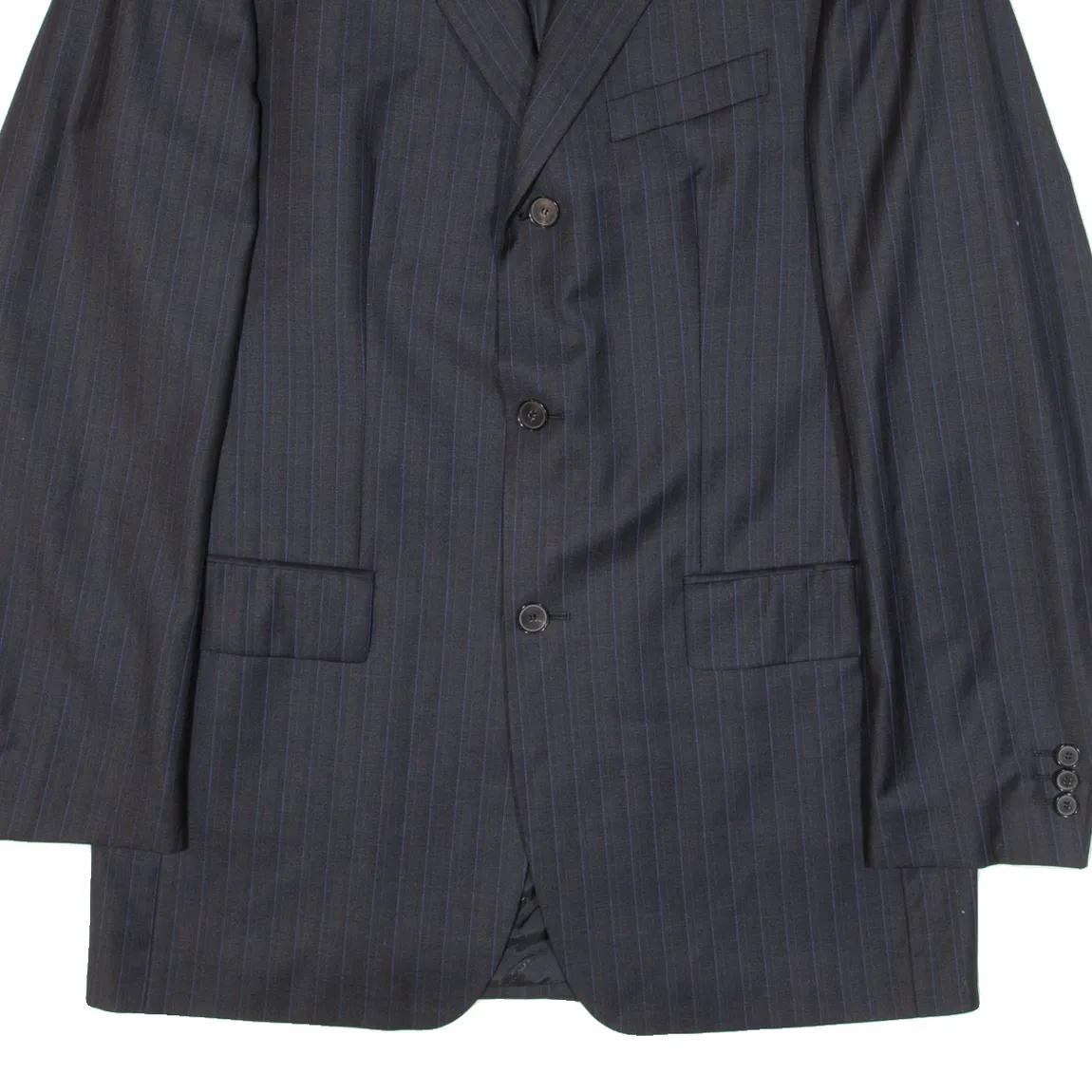 JOOP! Mens Blazer Jacket Blue Knit Wool Pinstripe L