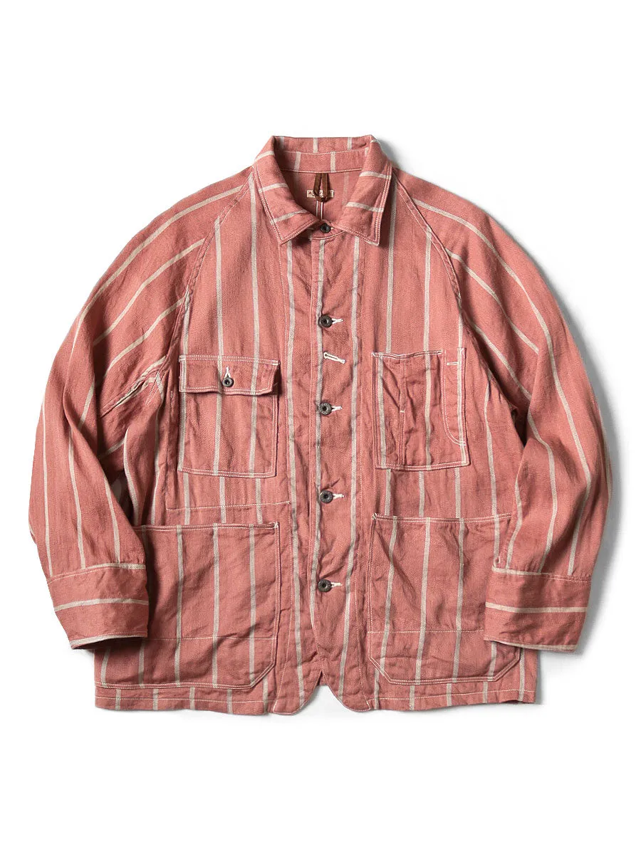 Kapital Linen Phillies Stripe CACTUS Coverall Jacket