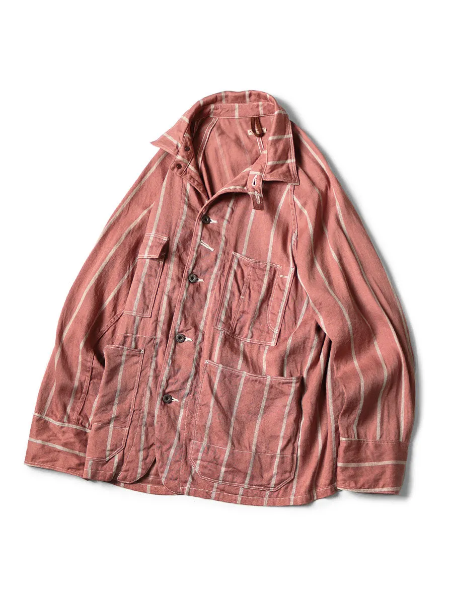 Kapital Linen Phillies Stripe CACTUS Coverall Jacket