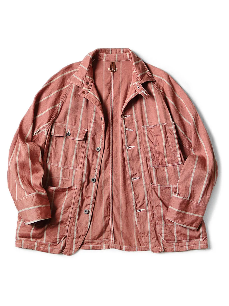 Kapital Linen Phillies Stripe CACTUS Coverall Jacket