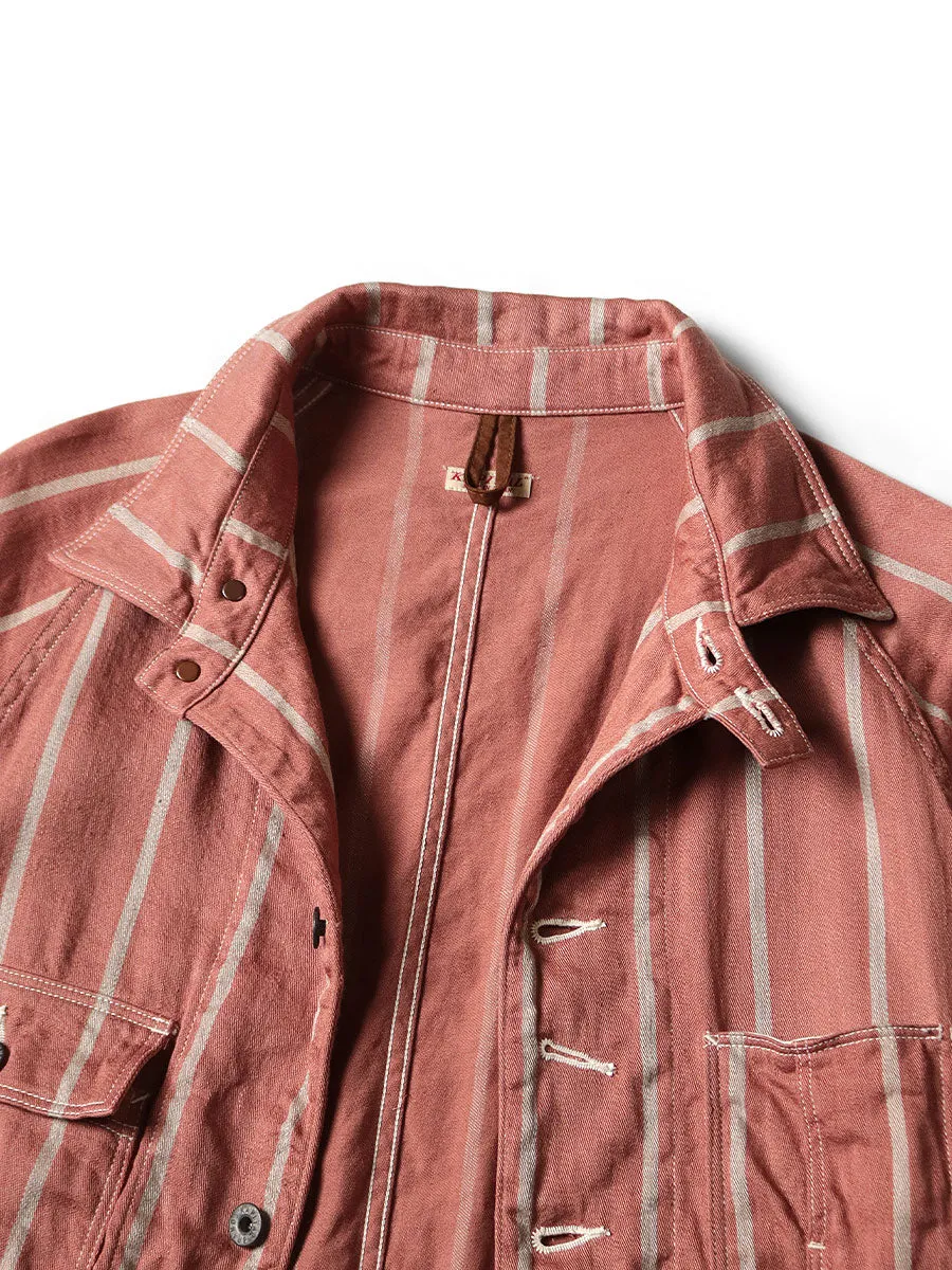 Kapital Linen Phillies Stripe CACTUS Coverall Jacket