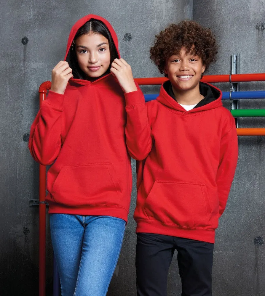 Kids Varsity Hoodie | FIRE RED/JET BLACK