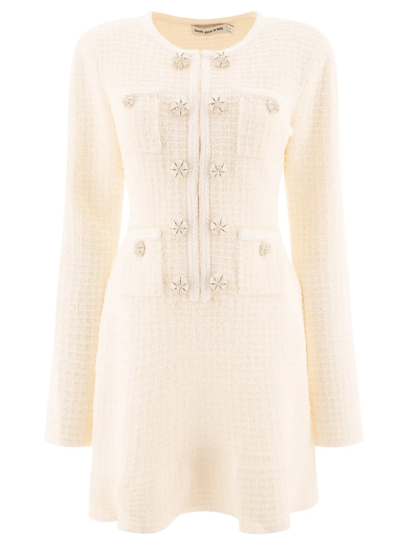 Knit Dress With Buttons Dresses White