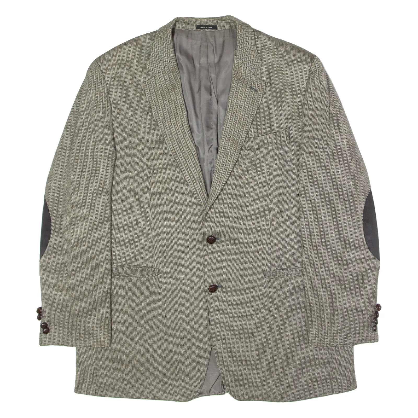 LAUREN RALPH LAUREN Mens Blazer Jacket Grey Wool Herringbone XL