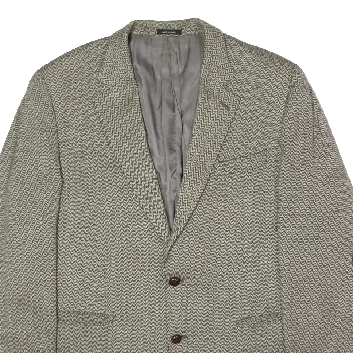 LAUREN RALPH LAUREN Mens Blazer Jacket Grey Wool Herringbone XL