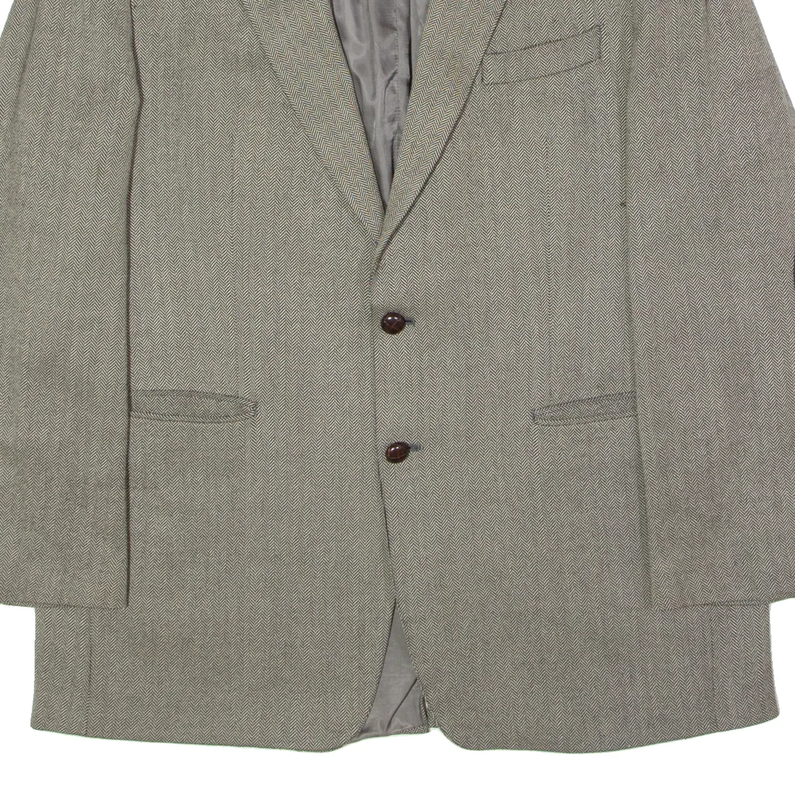 LAUREN RALPH LAUREN Mens Blazer Jacket Grey Wool Herringbone XL