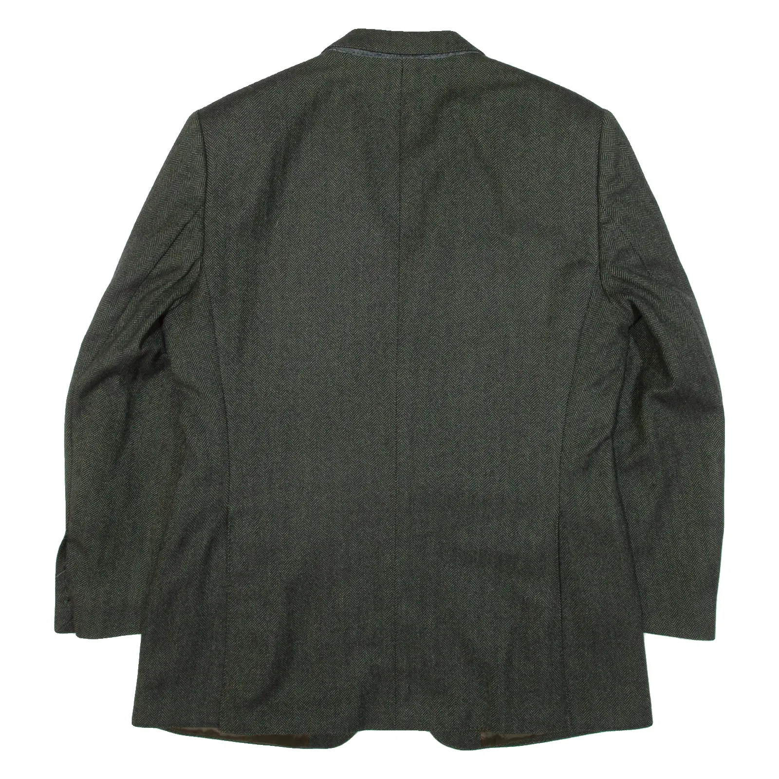 LAWRENCE FASHION Mens Blazer Jacket Green Knit Cashmere Herringbone L