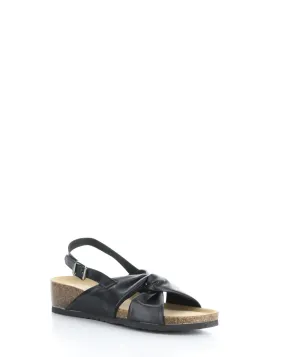 LEOLA BLACK Round Toe Sandals