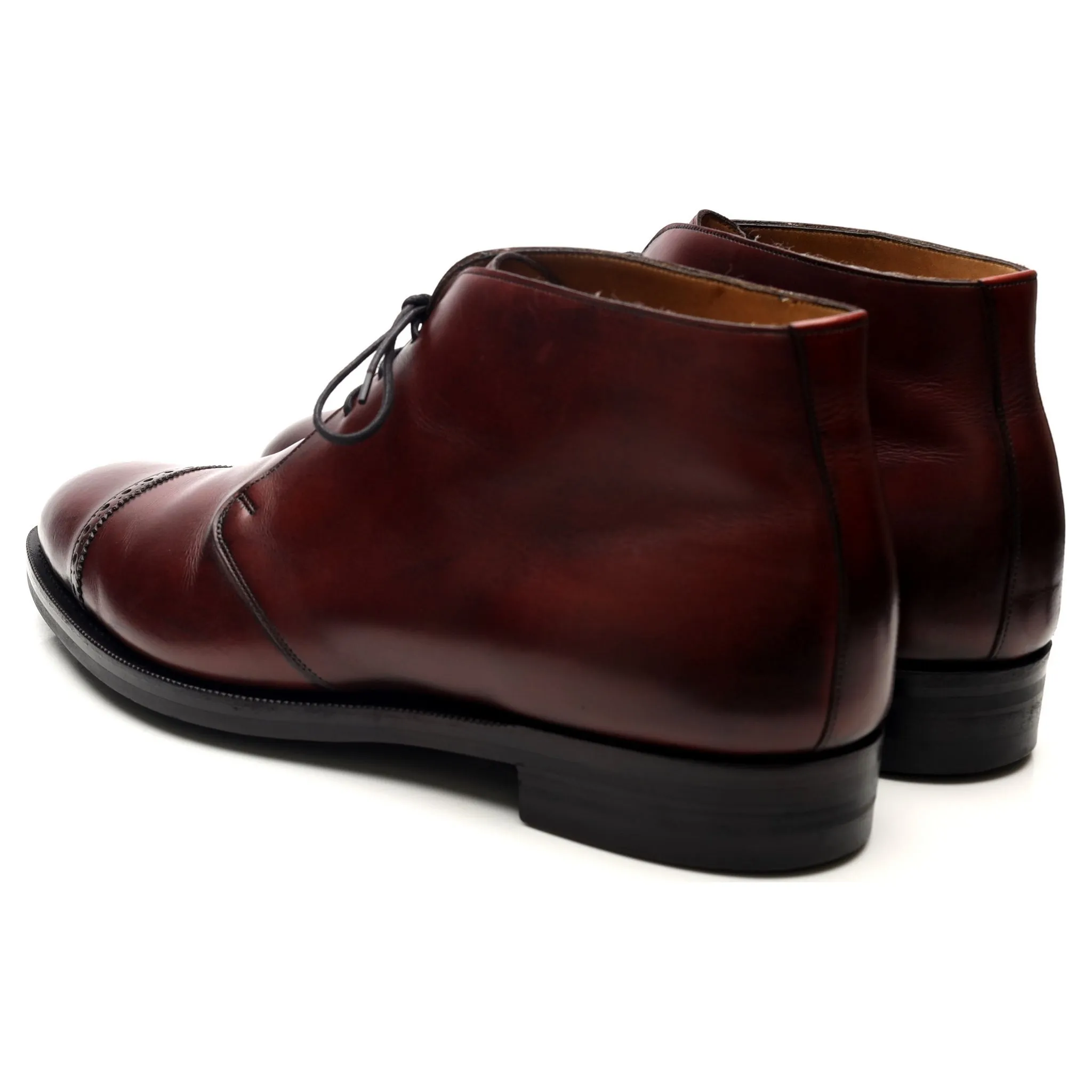 'Lomond' Burgundy Leather Chukka Boots UK 11 F