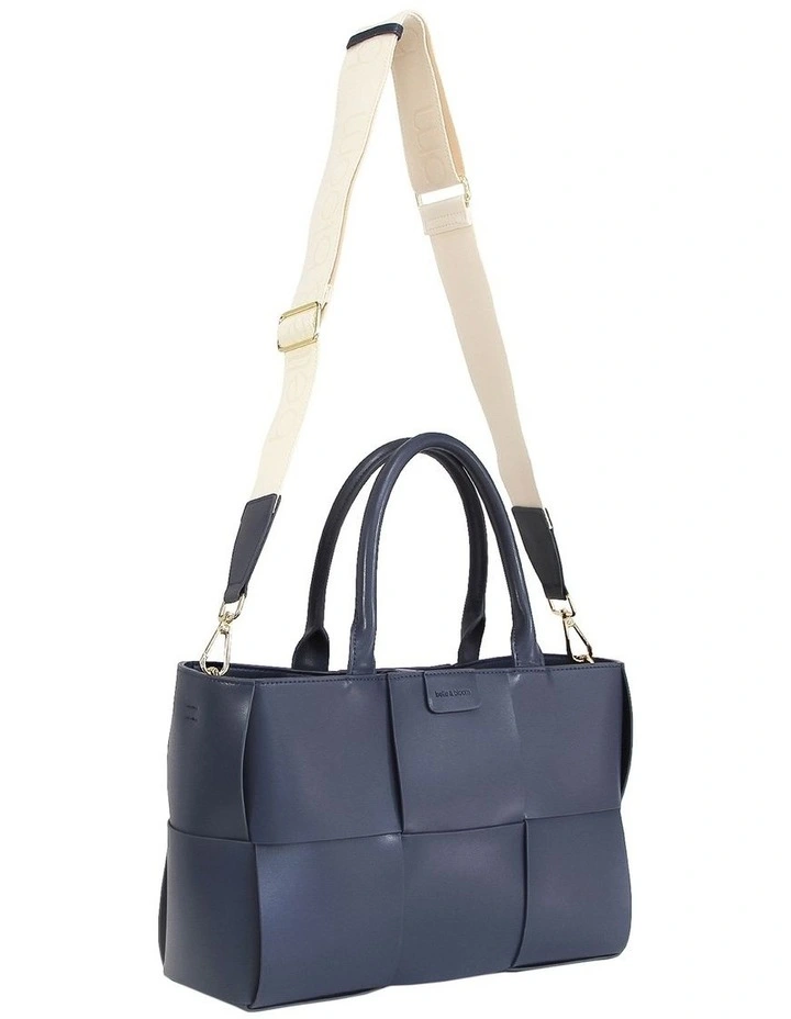 Long Way Home Woven Tote Bag in Navy