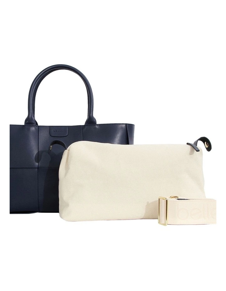 Long Way Home Woven Tote Bag in Navy