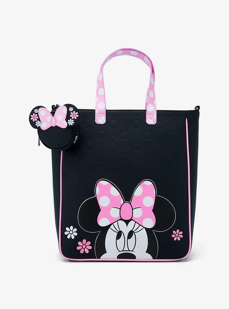 Loungefly Disney Minnie Mouse Floral Polka Dot Tote Bag with Coin Purse