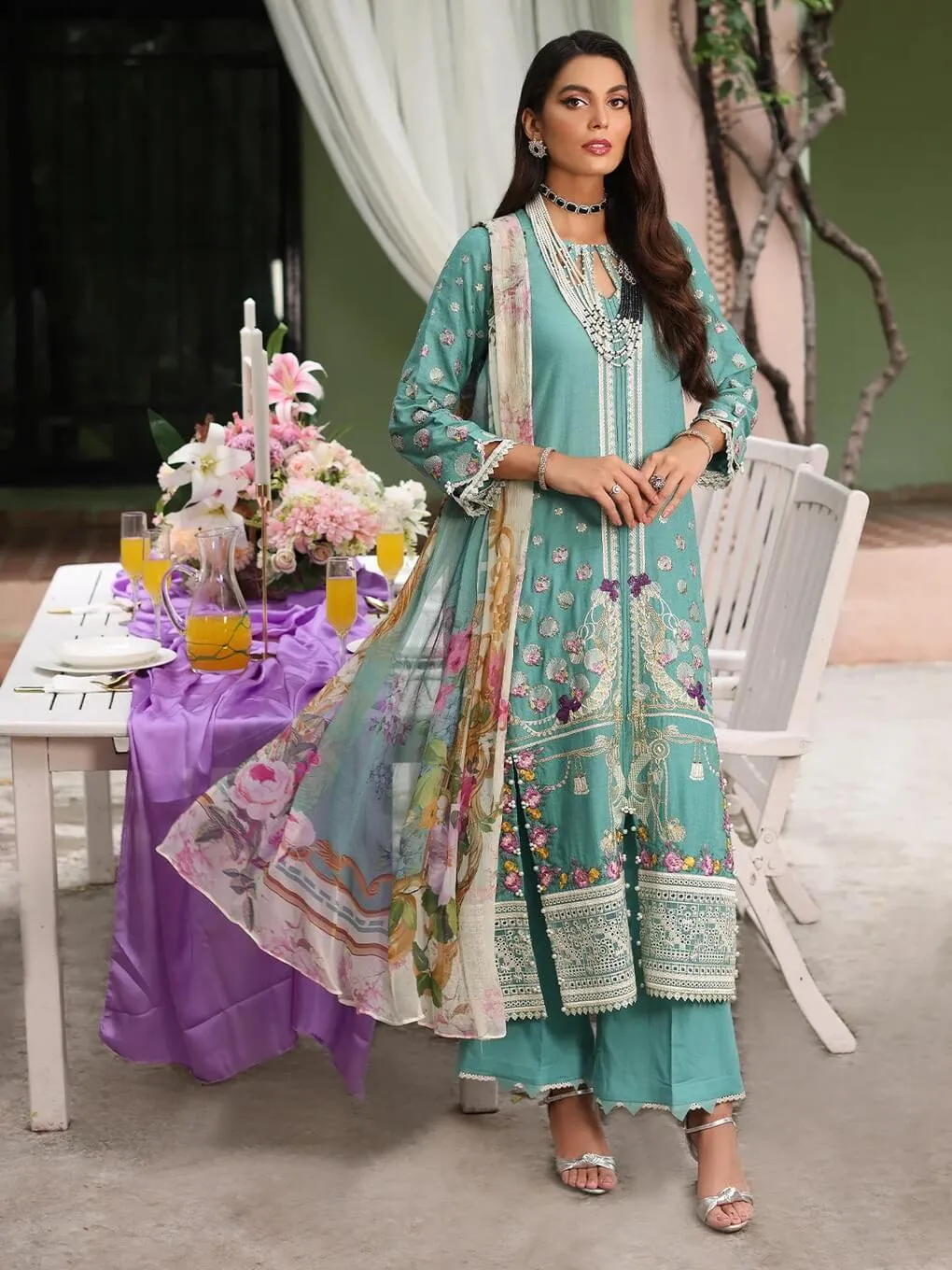 Luxe by Elaf Premium Dobby Lawn Unstitched 3Pc Suit ELJ-01B MILANI