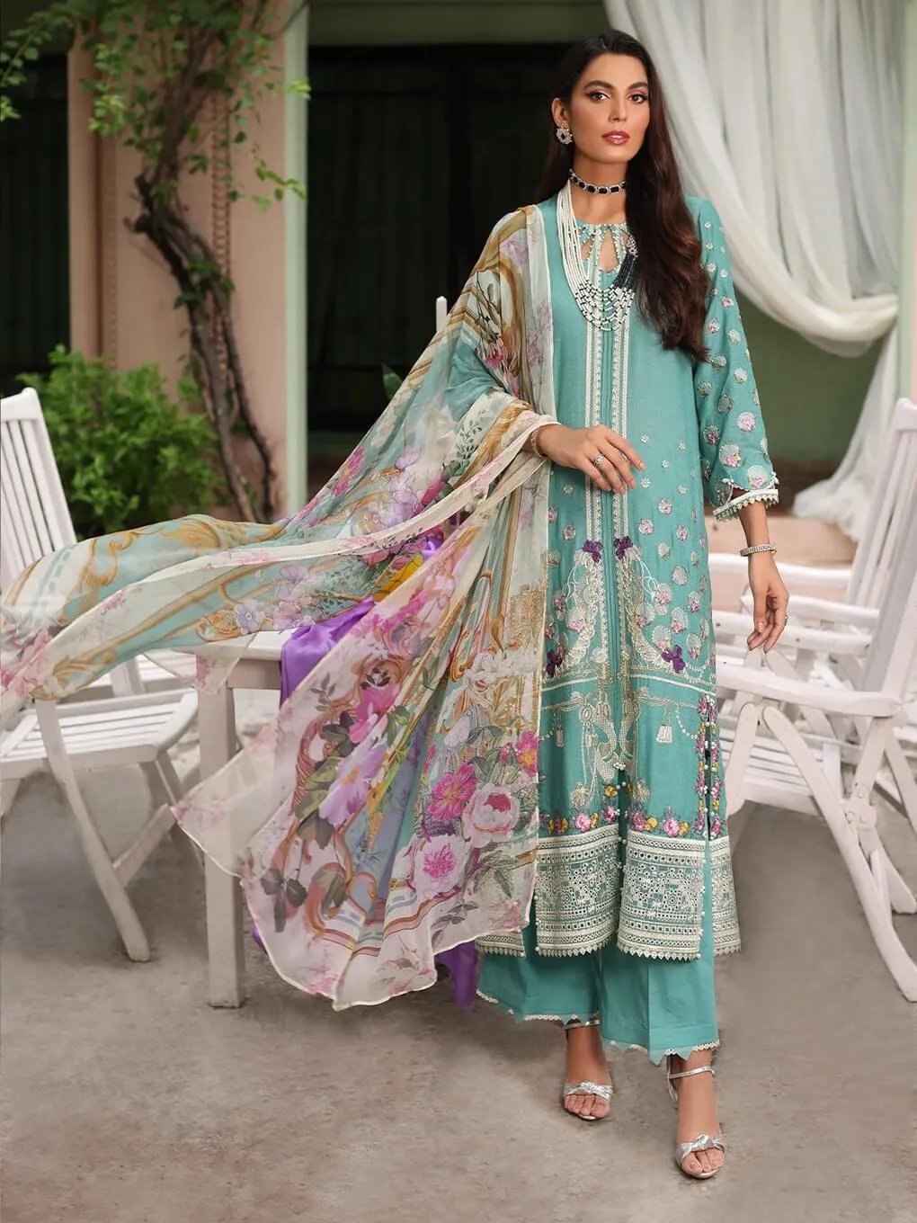 Luxe by Elaf Premium Dobby Lawn Unstitched 3Pc Suit ELJ-01B MILANI