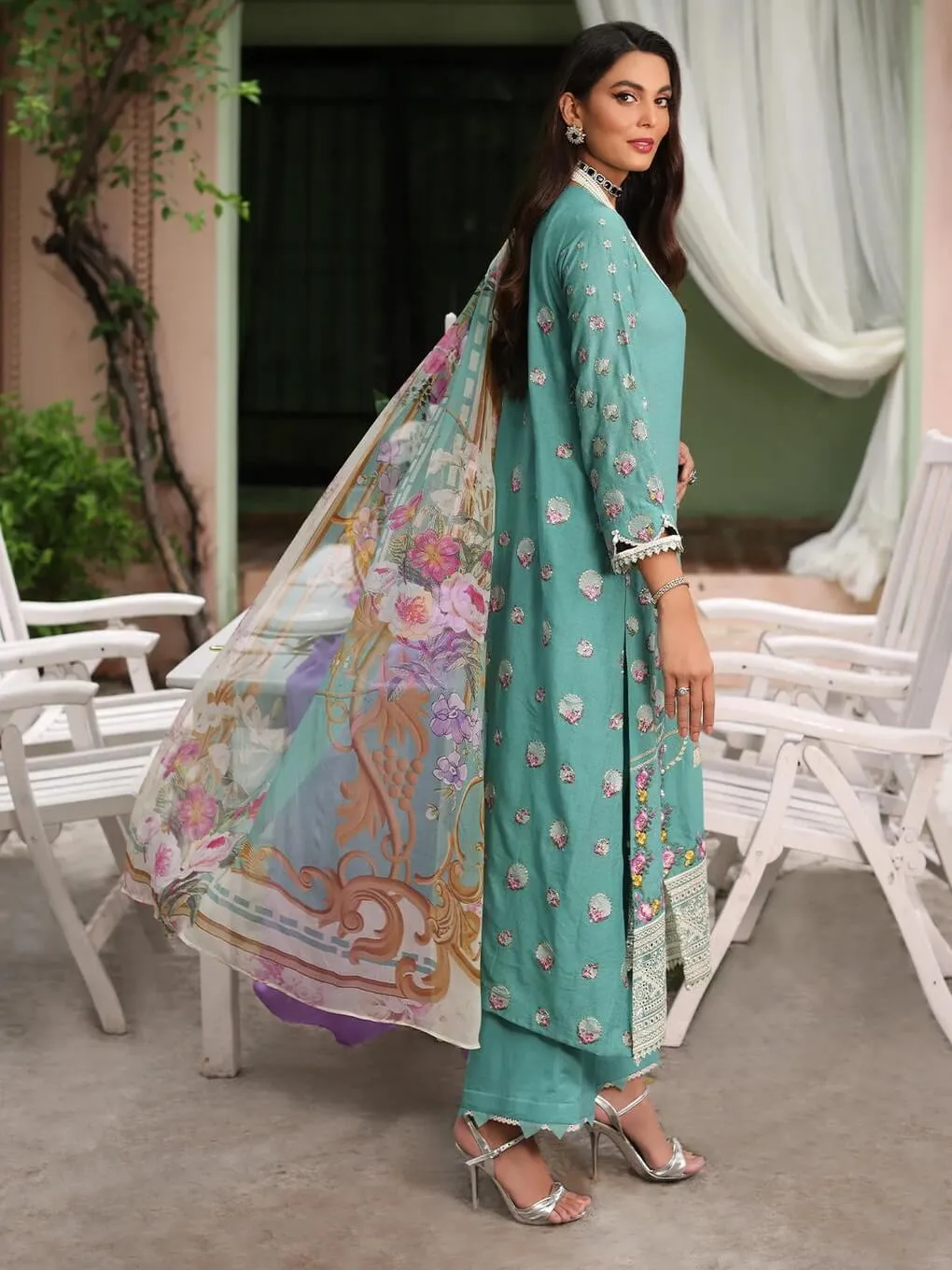 Luxe by Elaf Premium Dobby Lawn Unstitched 3Pc Suit ELJ-01B MILANI